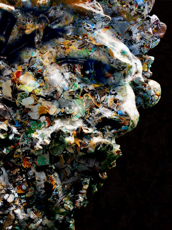 L'esprit de la Terre envahie par les déchets