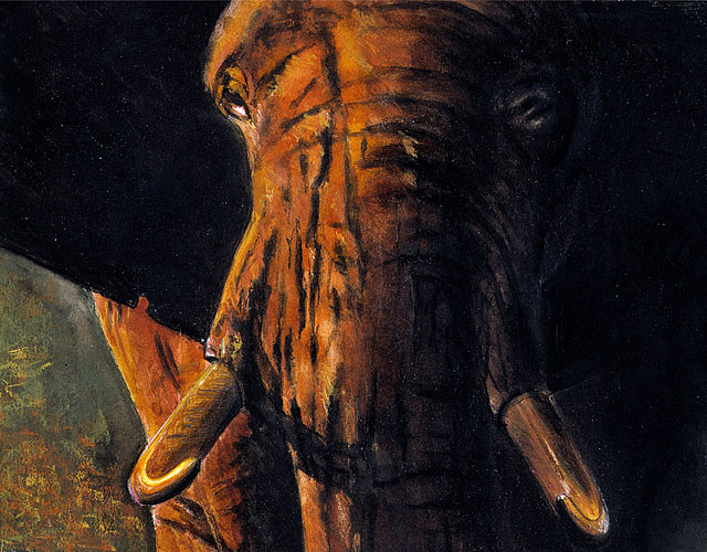 Illustration au Pastel d'un Eléphant - Dominique Evangelisti