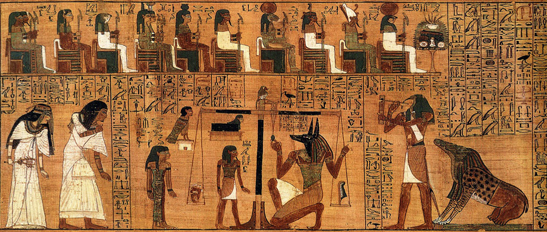 Papyrus : Scène de la pesée du coeur du scribe royal Hounefer